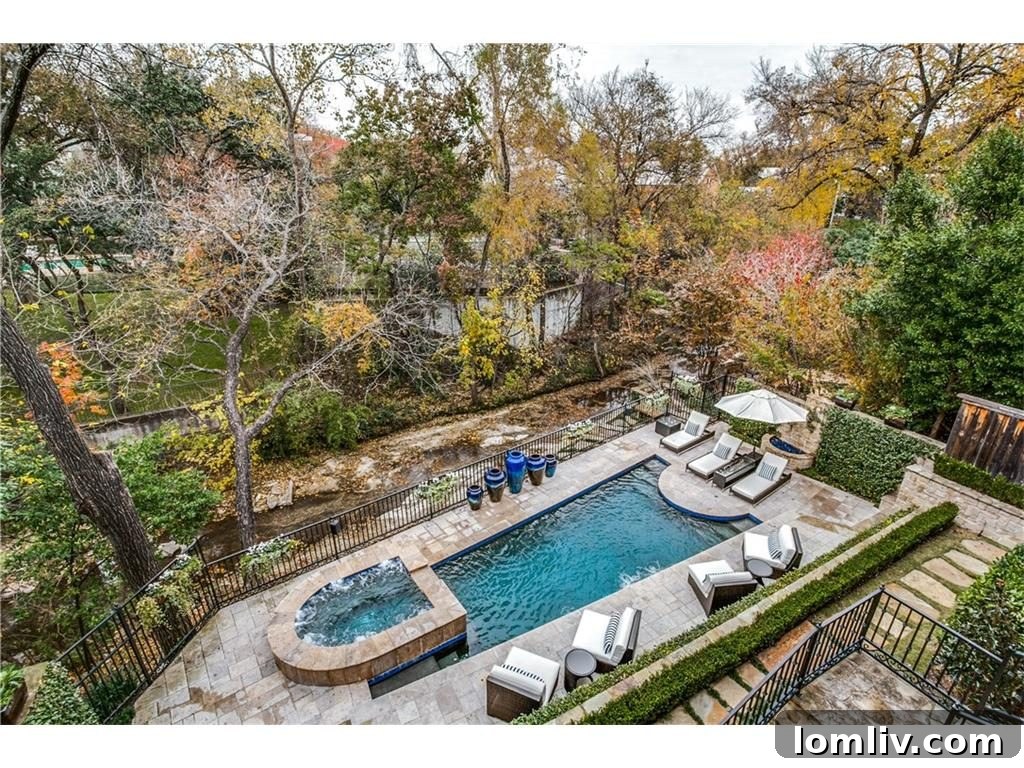 Swimming pool and terrace area of a luxury University Park estate