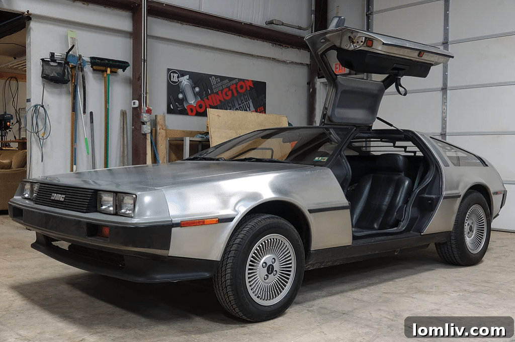 DeLorean DMC-12 replica for 'Back to the Future' experience in luxury car cave