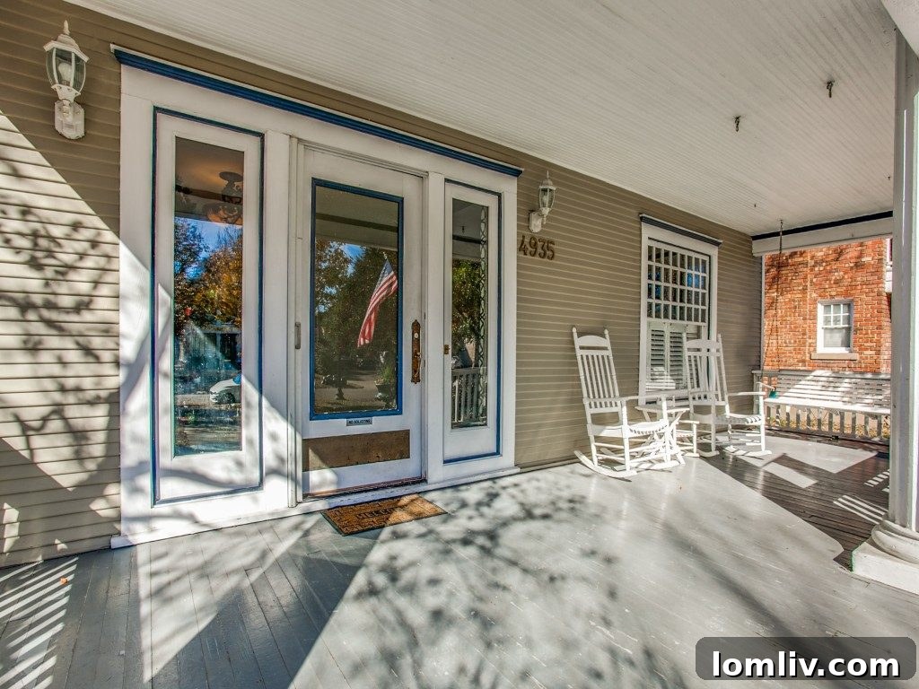 Charming entryway and architectural details of 4935 Victor Street