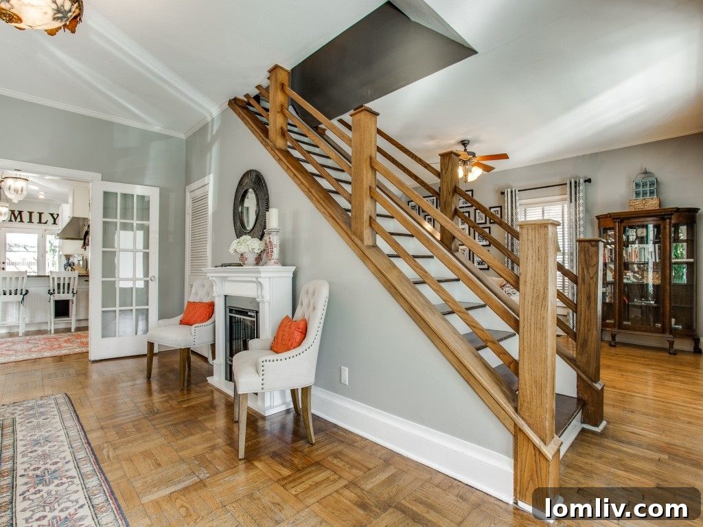 Spacious and bright living area in the Munger Place home