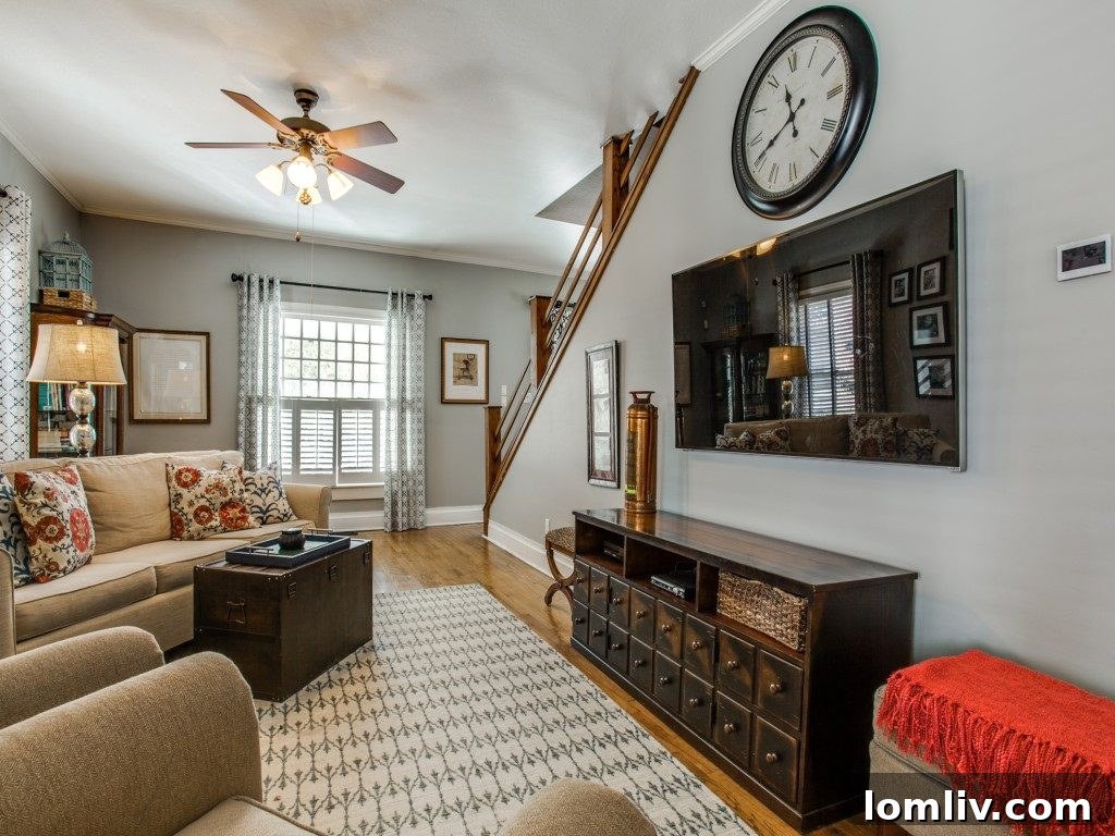 Elegant dining room with updated lighting and original details
