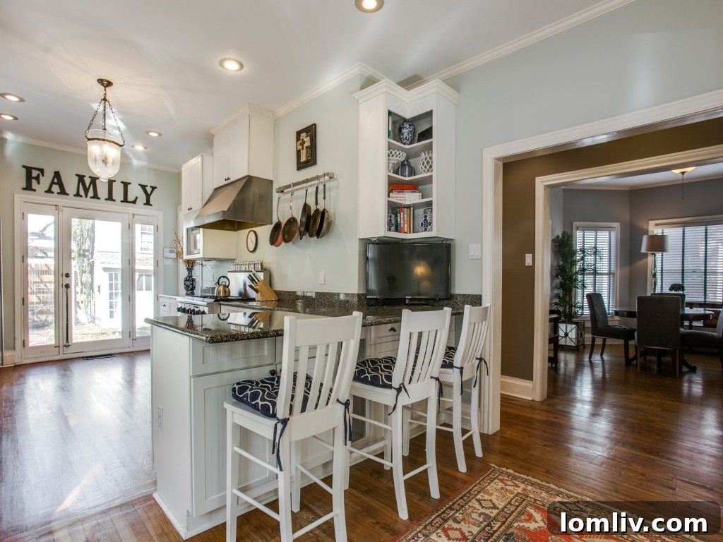 Elegant staircase connecting the two levels of the home