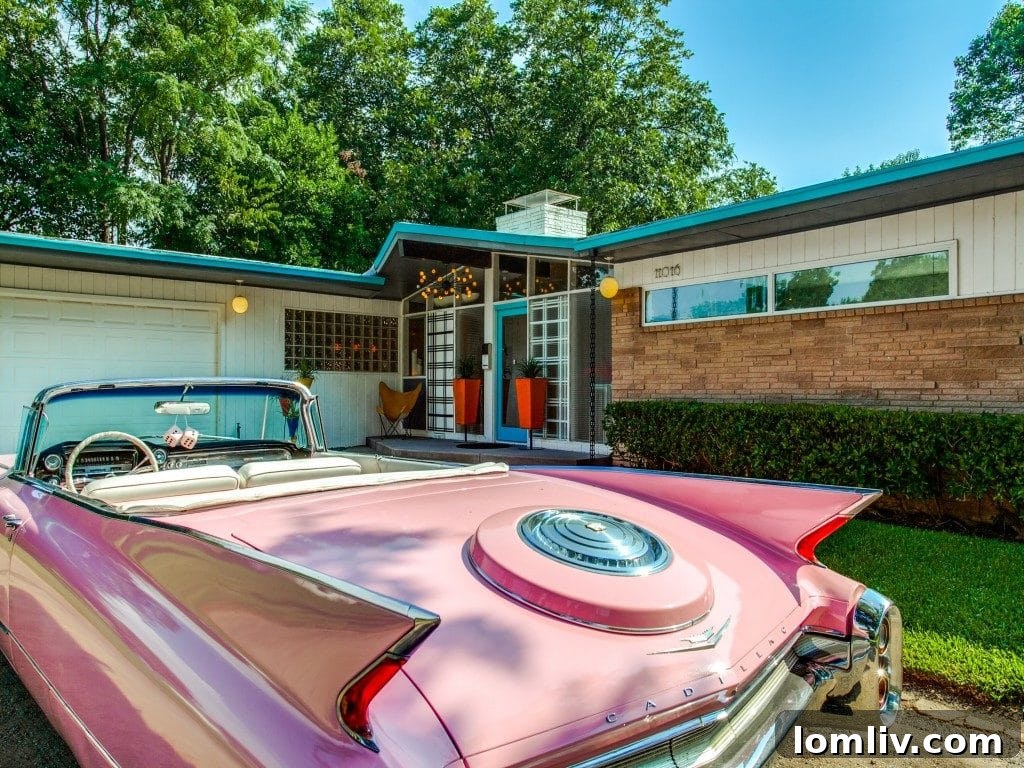 Stylish interior shot of 11016 Pinocchio Drive showcasing a thoughtfully designed living area with vintage furniture.