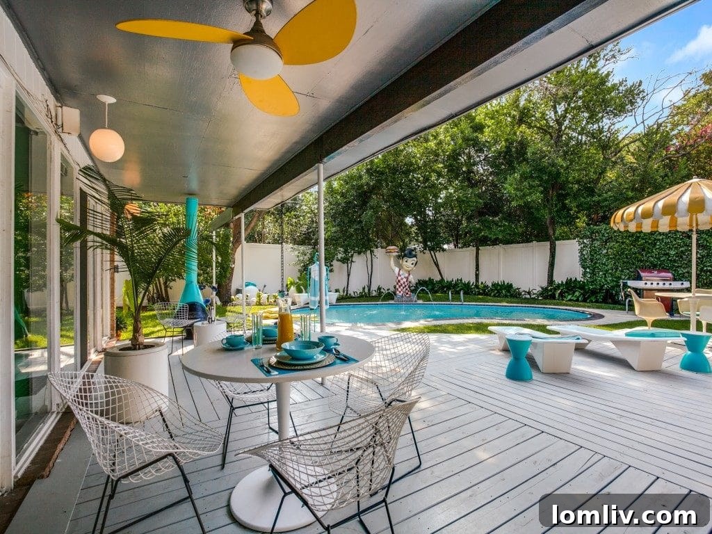 Private deck on the north lawn area, offering a secluded spot for contemplation.