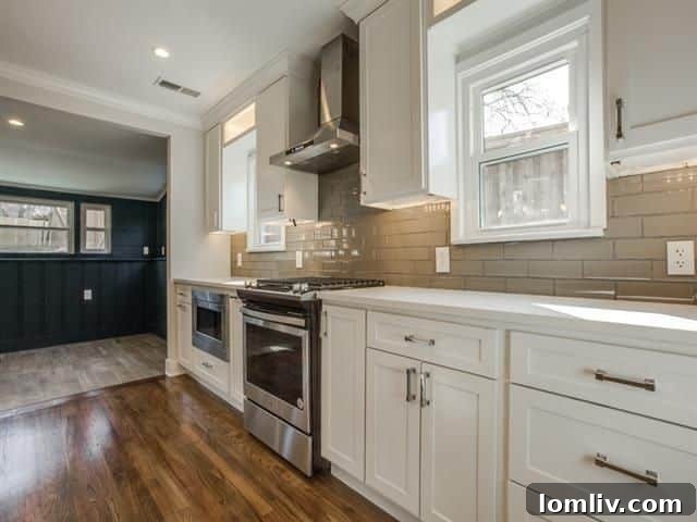 Bright and spacious kitchen with island seating