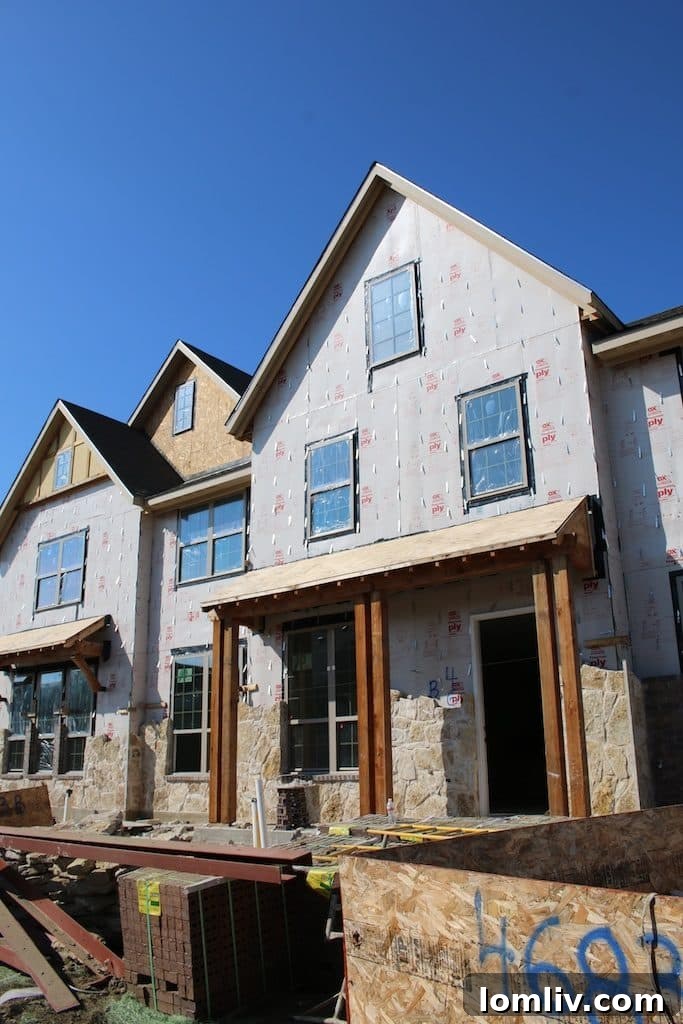 New townhomes being constructed in North Dallas.