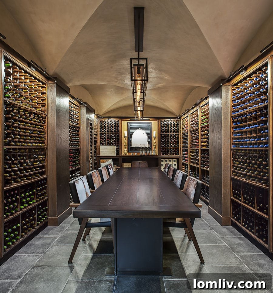 Climate-controlled wine cellar with dining space
