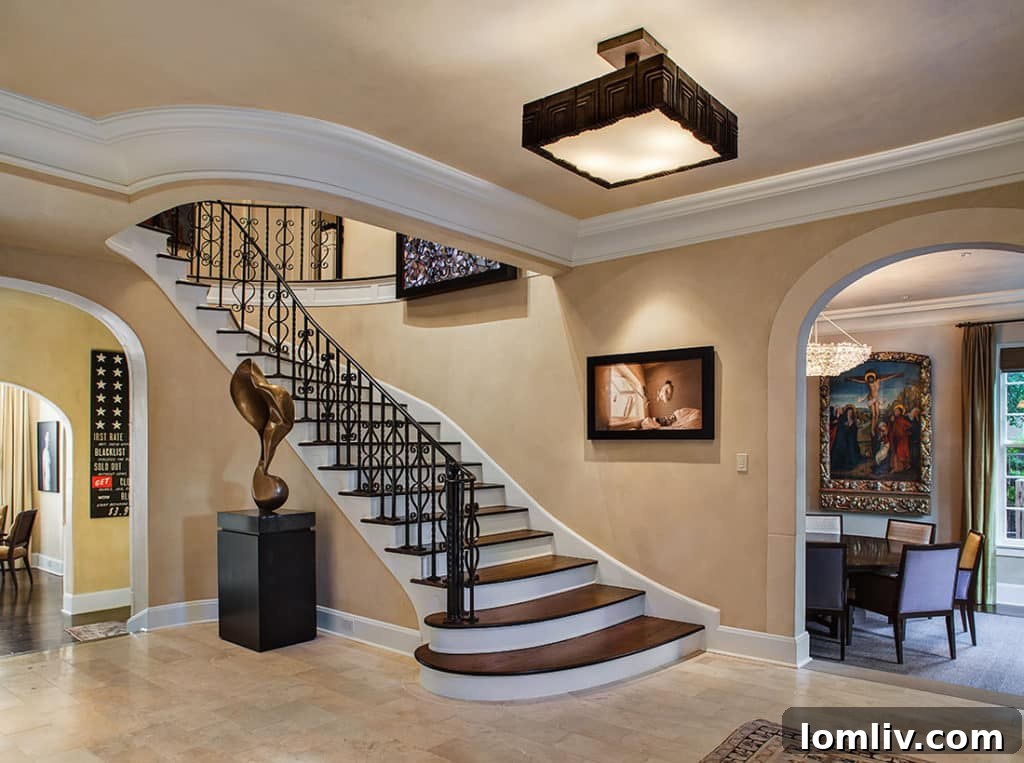 Elegant foyer of Lance Armstrong's Austin home