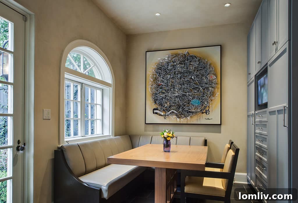 Inviting breakfast nook overlooking the grounds