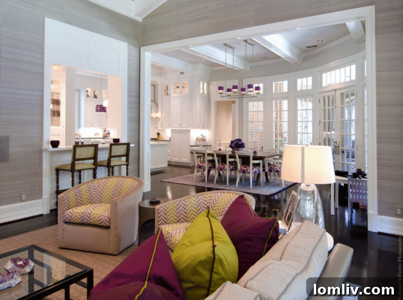 Custom Kitchen Island with Seating and Modern Pendant Lights
