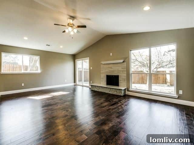 Brick Fireplace with Quartz Bench in Living Space