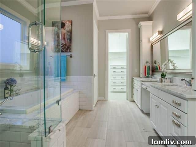 Luxurious Master Bathroom with Heated Floors at 6350 Belmont Ave