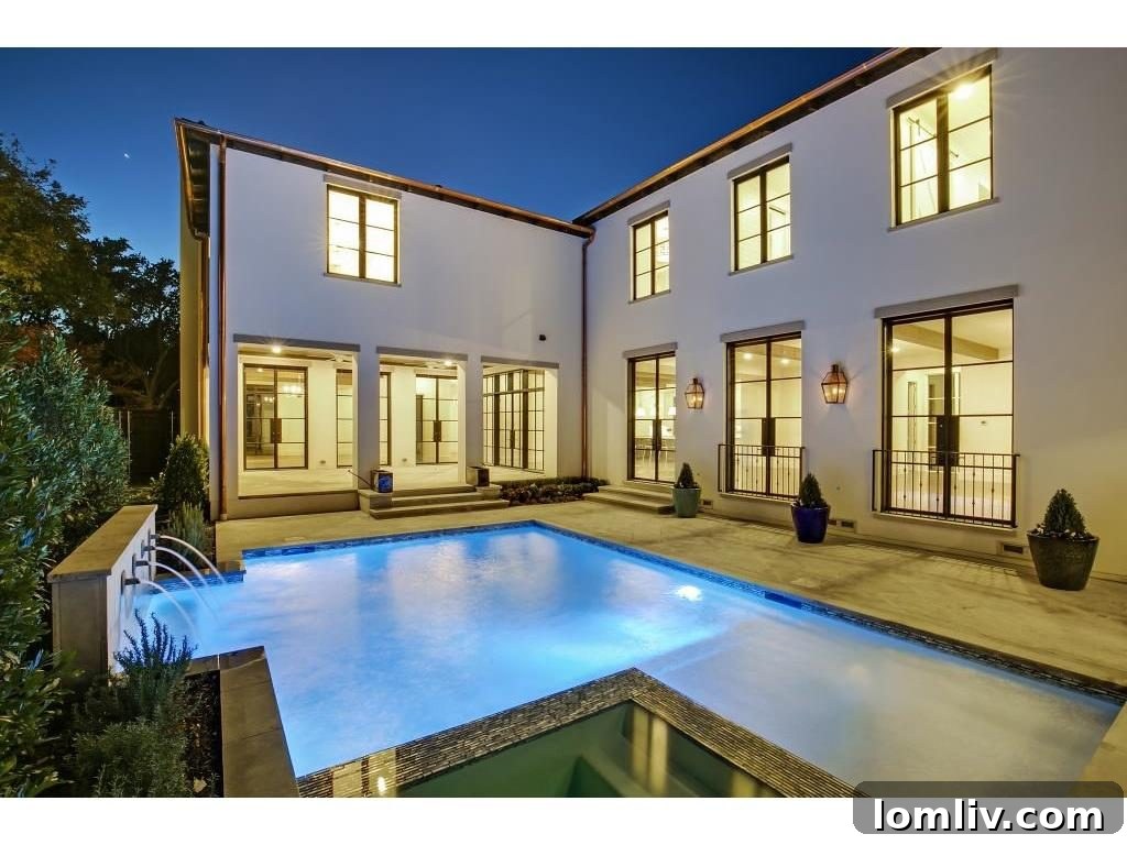 Inviting swimming pool reflecting the luxurious ambiance.