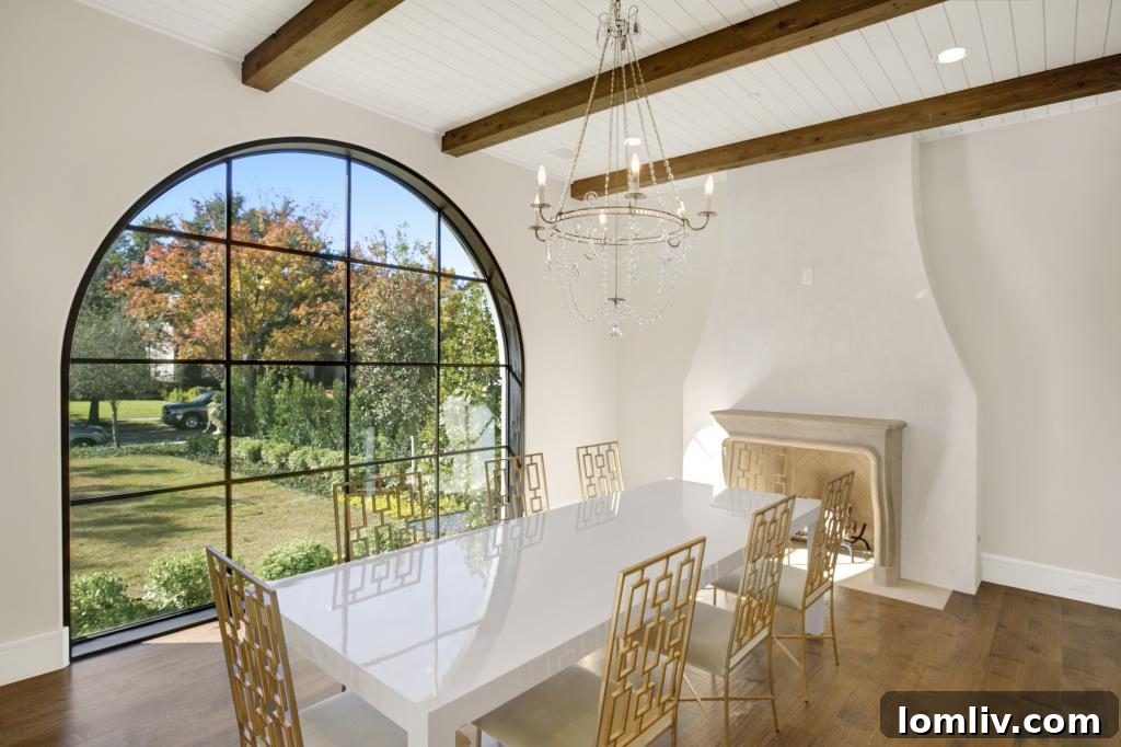 Elegant dining area with abundant natural light.