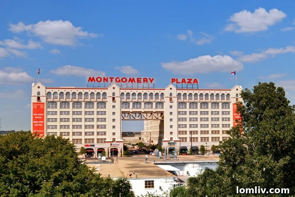 Historic Montgomery Plaza exterior in Fort Worth, Texas