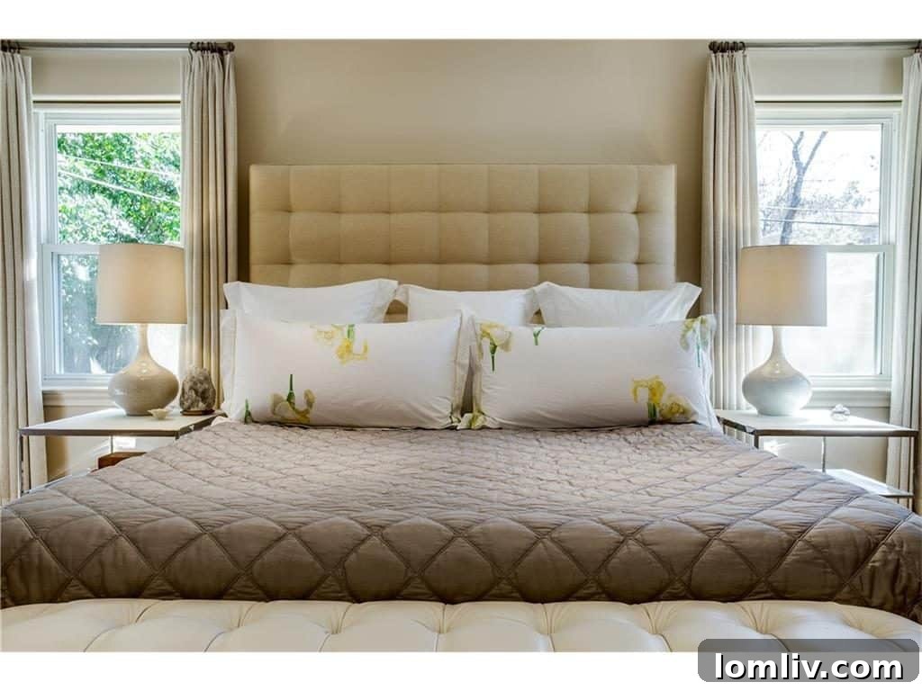Another view of one of the home's contemporary bathrooms with elegant tile work