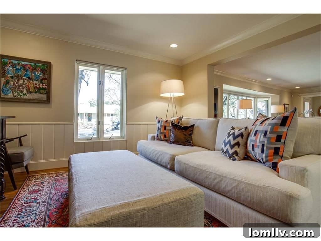 A wider view of the flexible living space, highlighting its seamless integration into the home