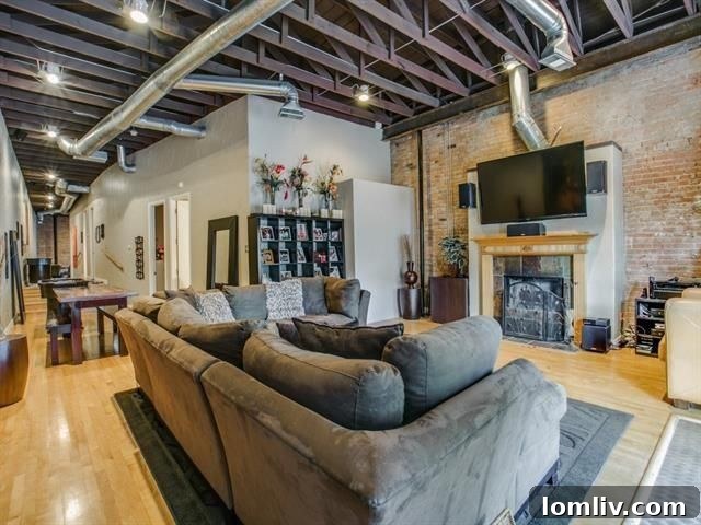 Stylish living area with historical elements in 315 N Collett Ave
