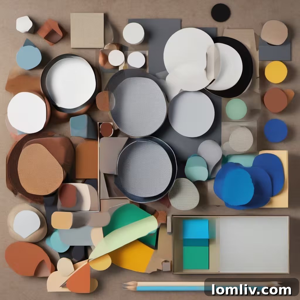 Various decking material samples displayed, highlighting different wood and composite options.