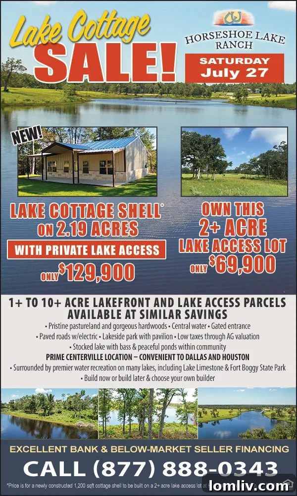 Scenic view of a lake and green landscape at Horseshoe Lake Ranch, Texas
