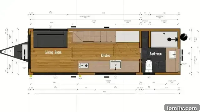 A tastefully decorated small living room showing smart space utilization.
