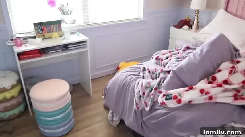 A neat and organized room after decluttering, demonstrating improved spaciousness.