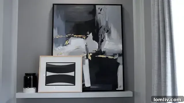 Your Walls, Your Masterpiece: Paint by Numbers Home Decor 5 A completed paint-by-numbers artwork displayed on a wall in a tastefully decorated room.