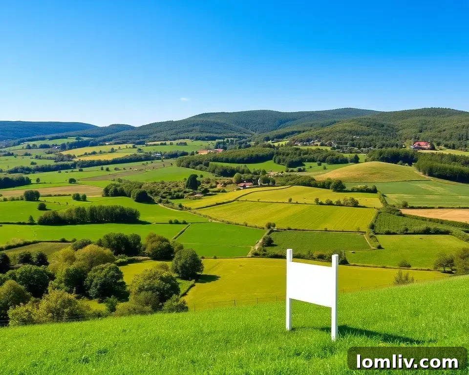 Overhead drone shot of a green, empty field with a clear boundary, symbolizing a property ready for sale.