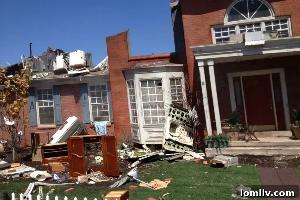 America's Five Most Destructive Natural Disasters 2 A damaged property with debris after a natural disaster