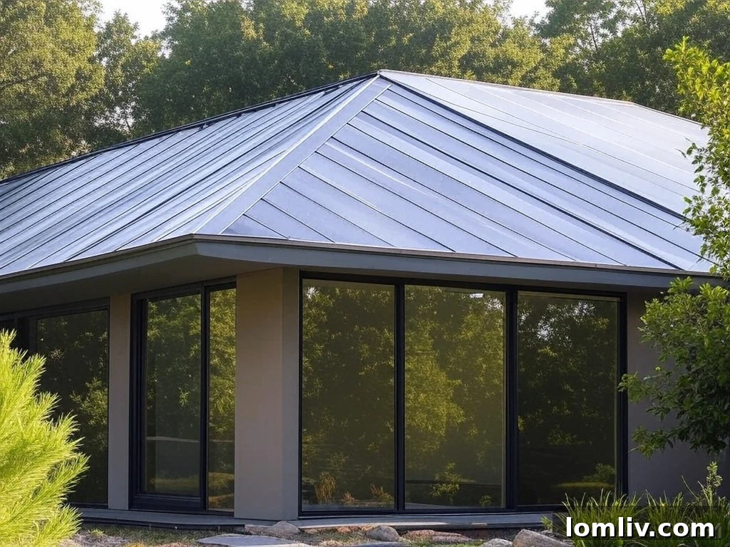 Interior view of a room with natural light streaming through a skylight