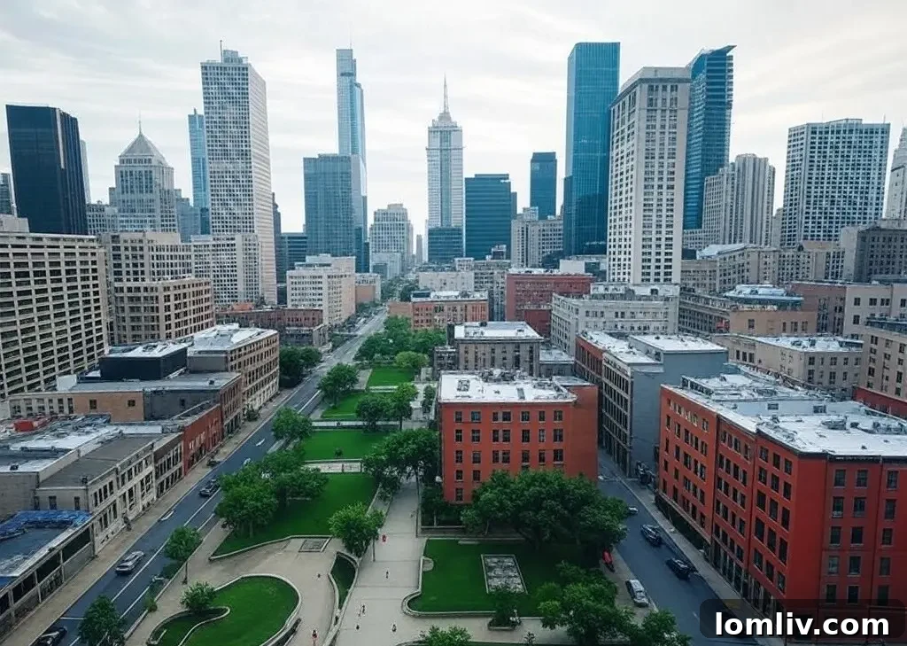 City planning map illustrating zoning regulations.