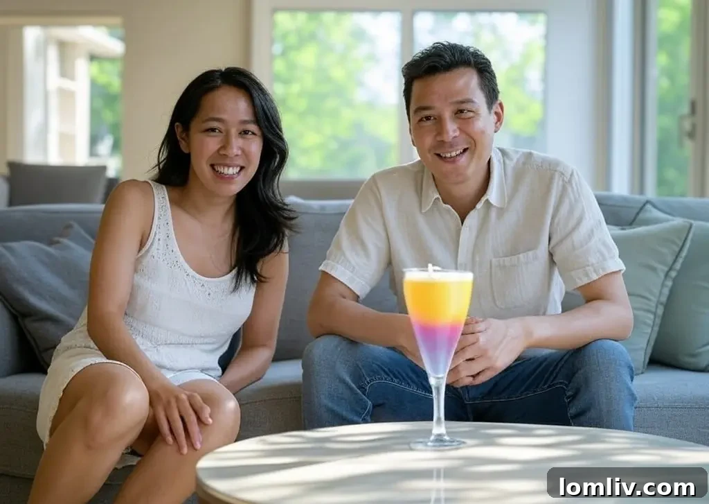 Guests enjoying mocktails at an open house