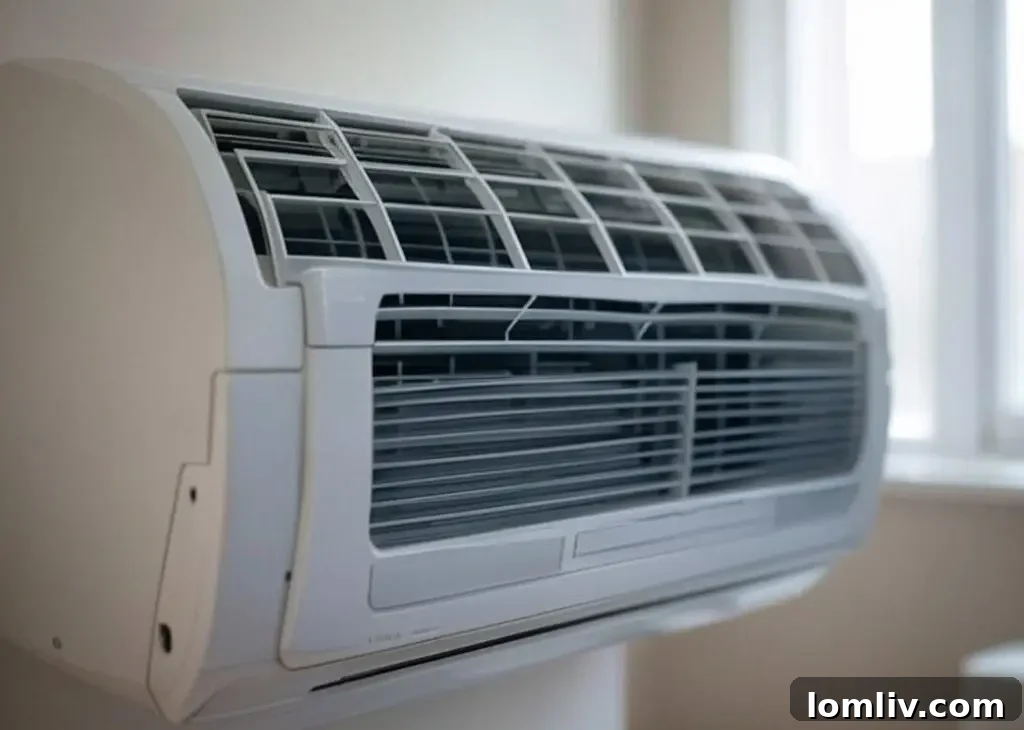 AC unit hidden behind a lush green garden