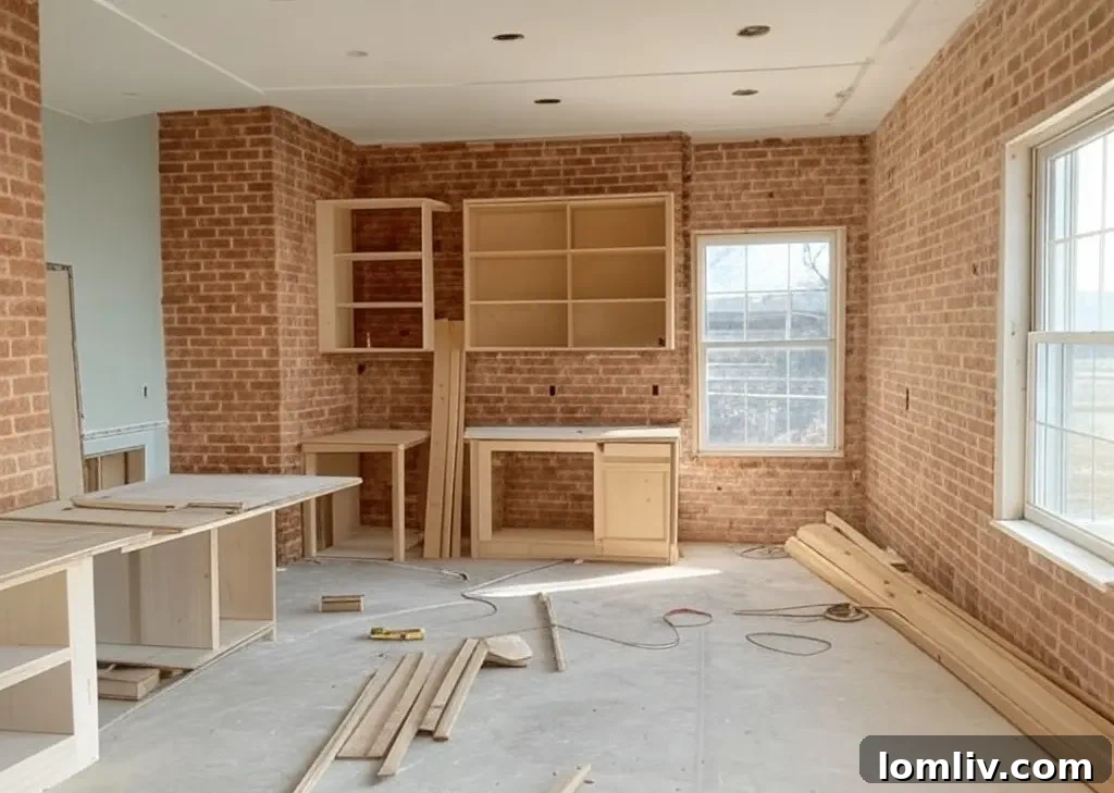 A homeowner reviewing blueprints, symbolizing the planning phase of a home renovation and the importance of legal compliance.