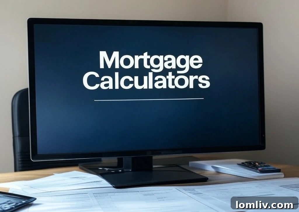 A person pointing at a tablet screen displaying a mortgage calculation graph, signifying smart financial planning.