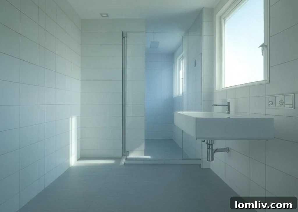 Clean and well-lit bathroom with modern fixtures, enhancing its appeal.