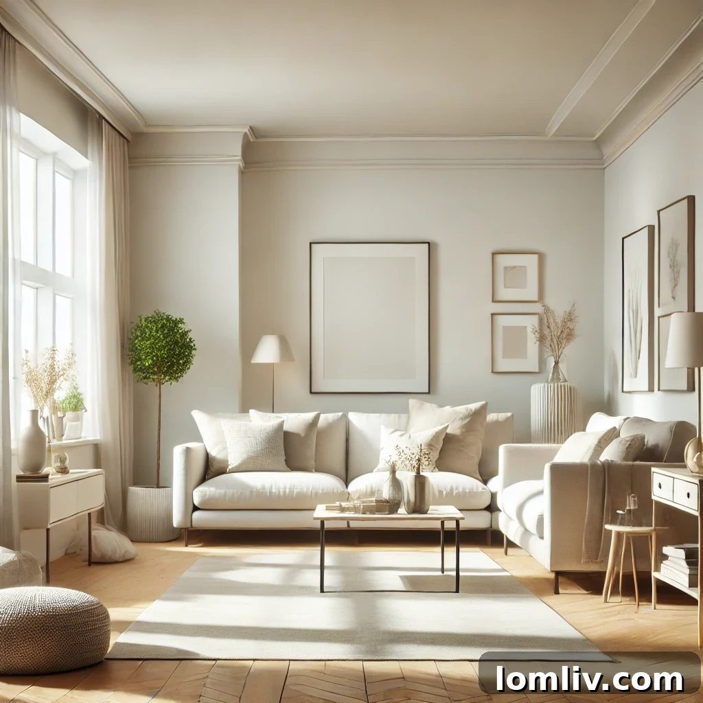 A clean, minimalist home office with organized shelving, emphasizing decluttering.