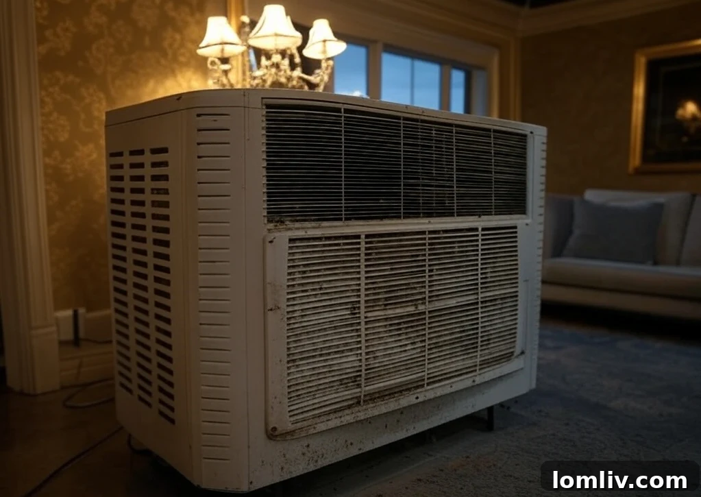 Woman coughing due to poor indoor air quality