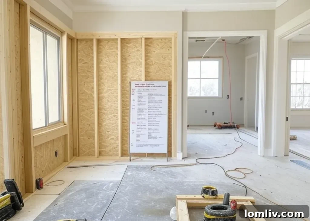 Homeowner discussing renovation plans with a contractor.