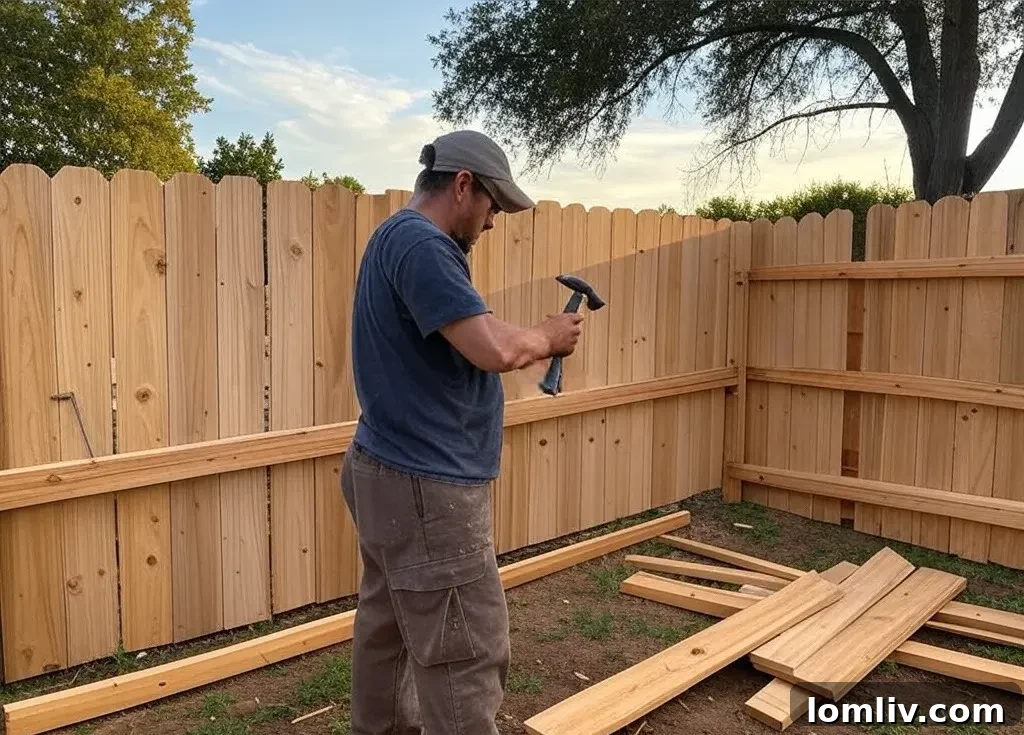 A beautifully installed wooden fence surrounding a residential property