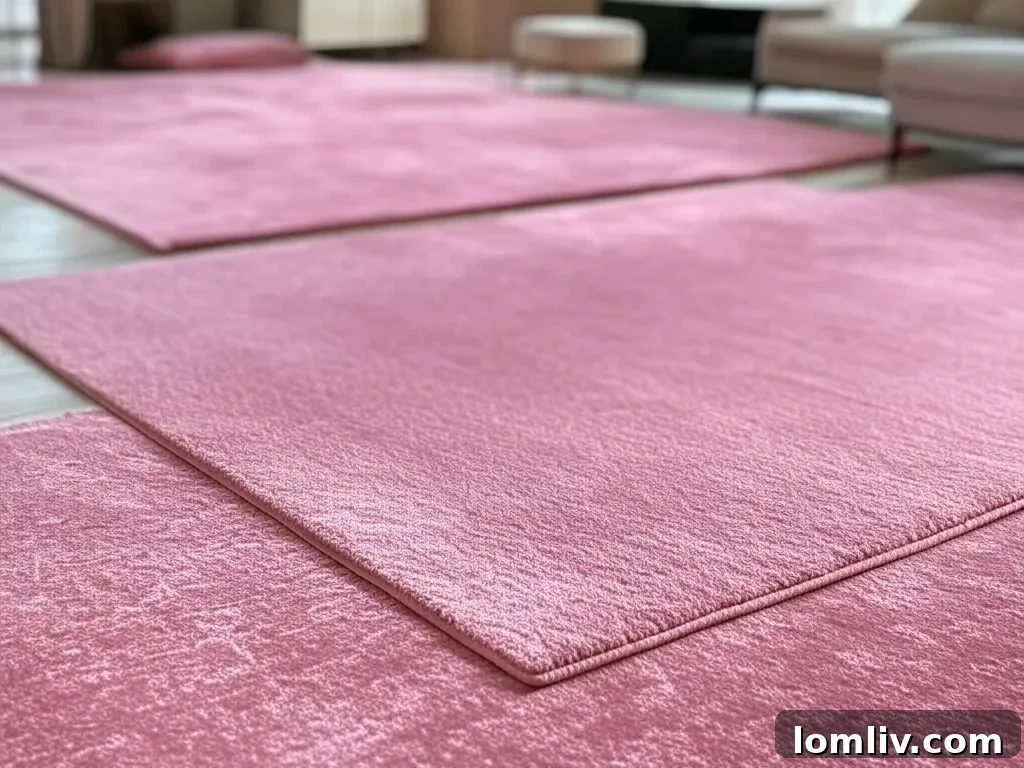 Pink Washable Rug in a Modern Home