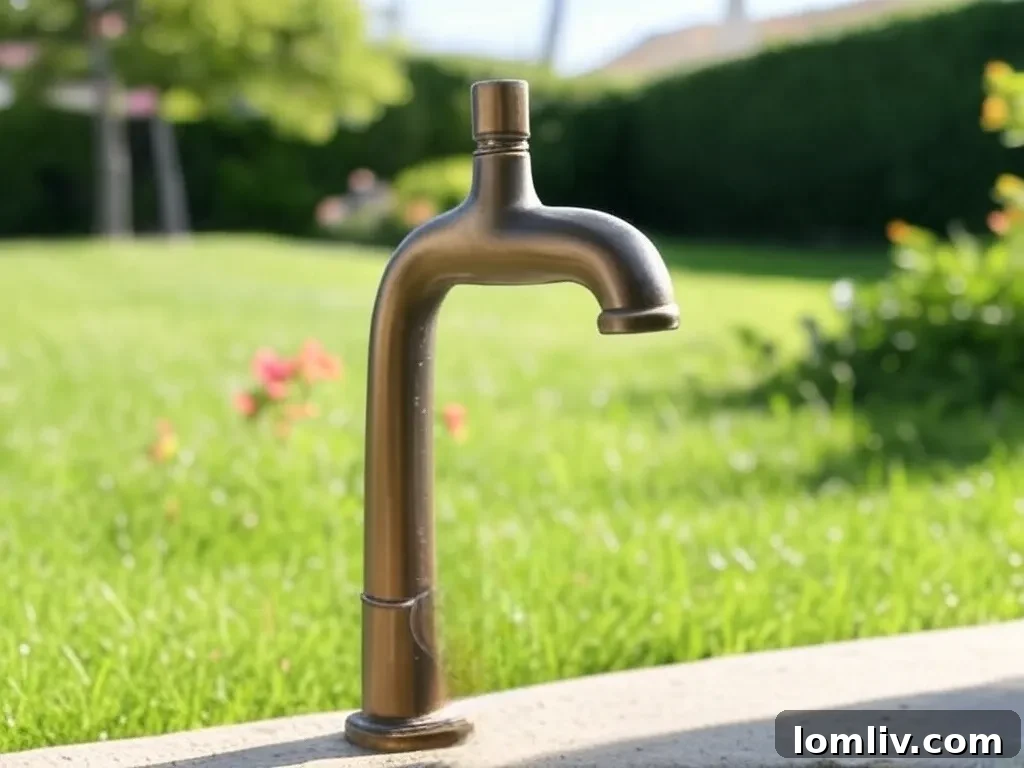 Outdoor faucet protected for winter