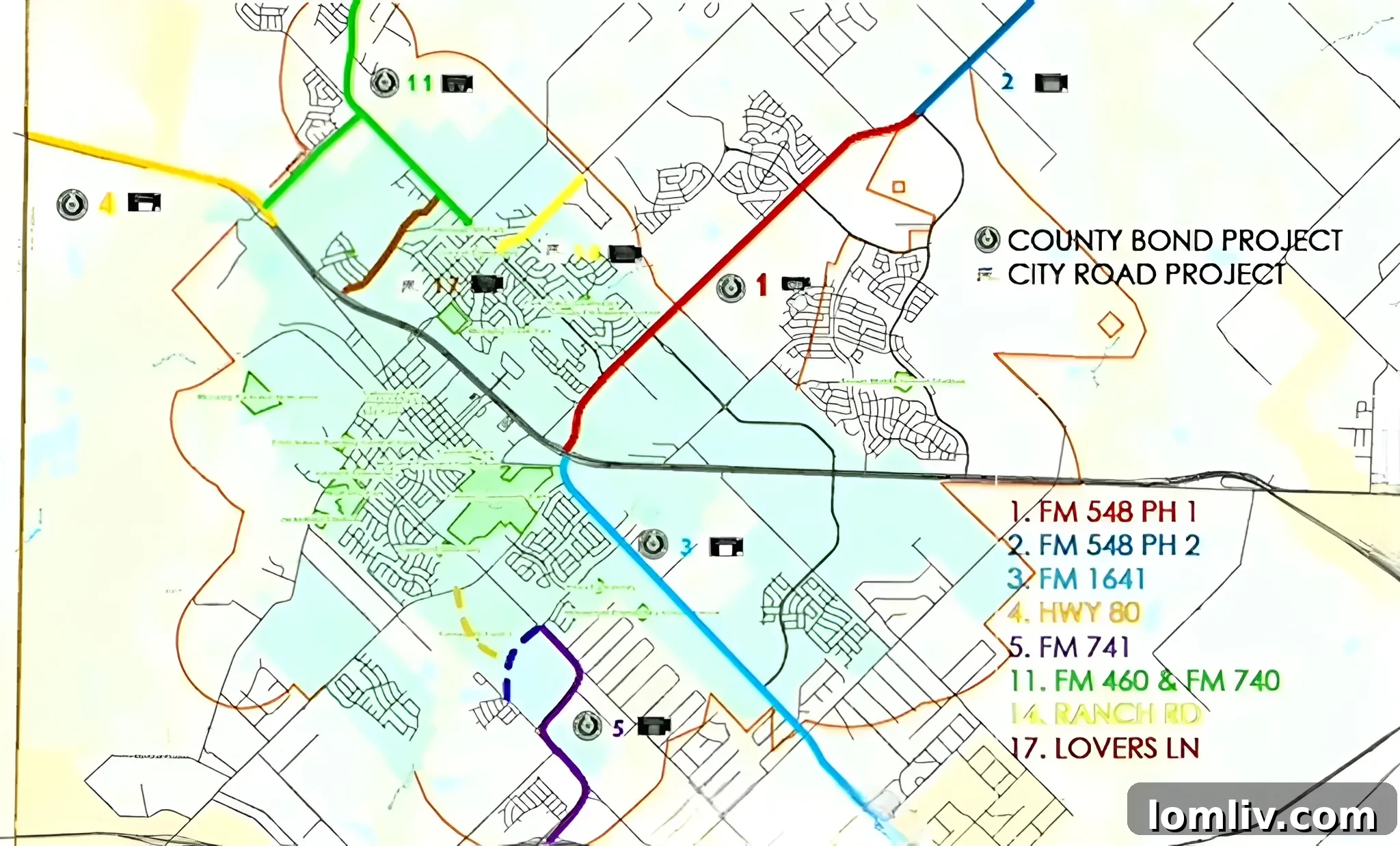 An aerial view of new residential development in Forney, Texas, showing numerous new homes and infrastructure under construction, indicating rapid growth.
