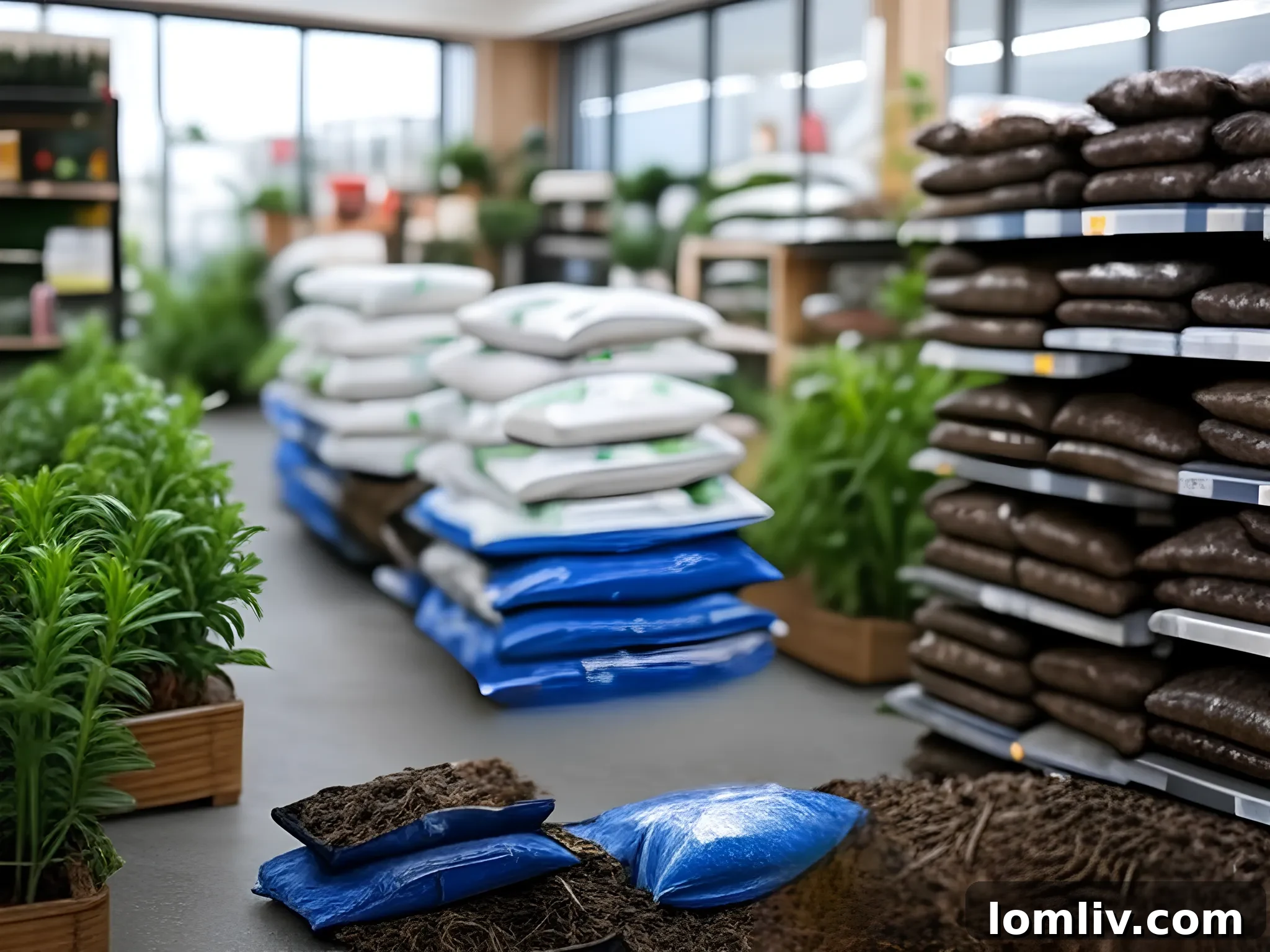 A local mulch delivery truck, representing support for local businesses and reduced emissions.