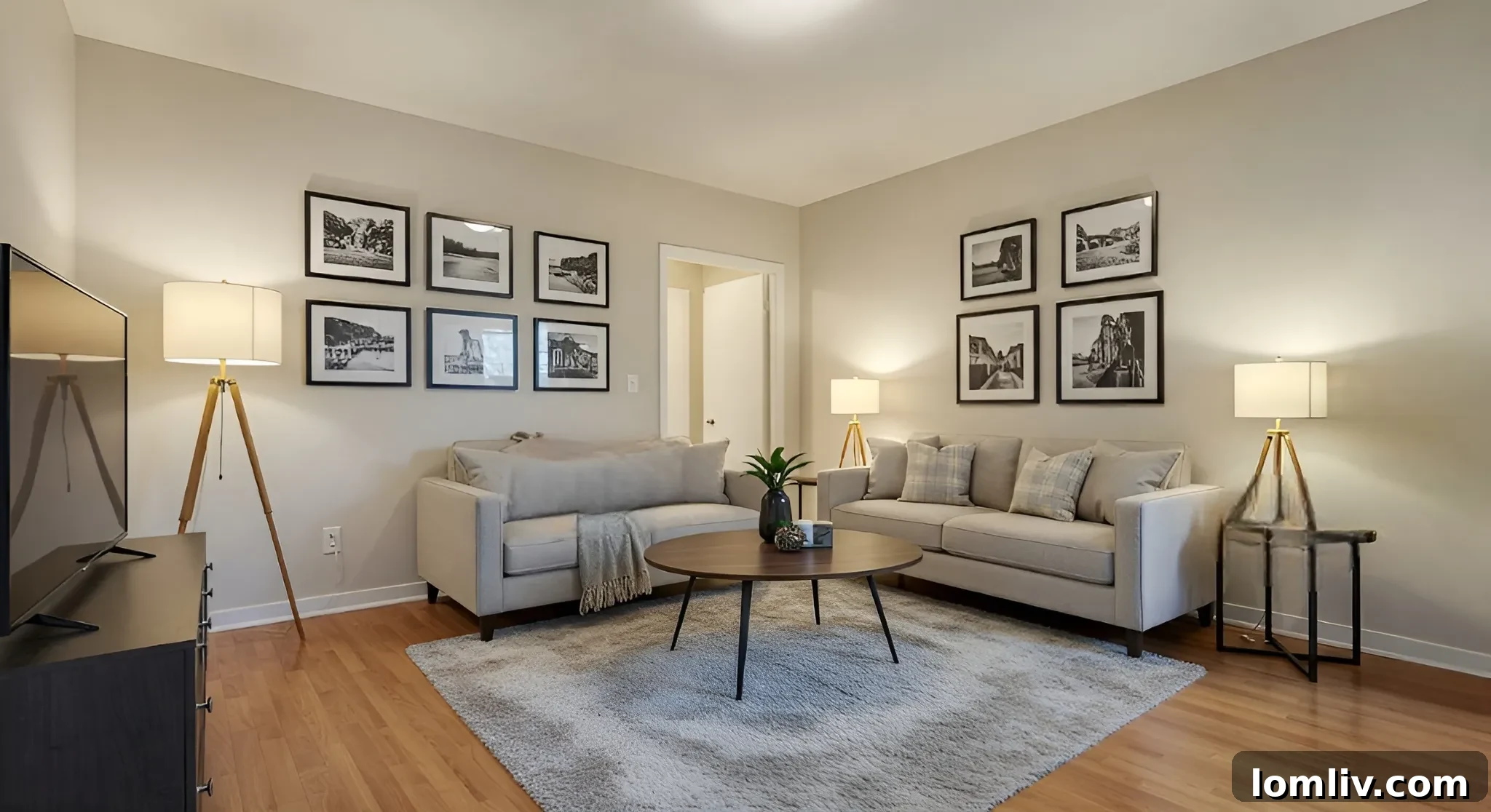 Professionally staged living room, highlighting the strategic effort and cost involved in home presentation for sale.