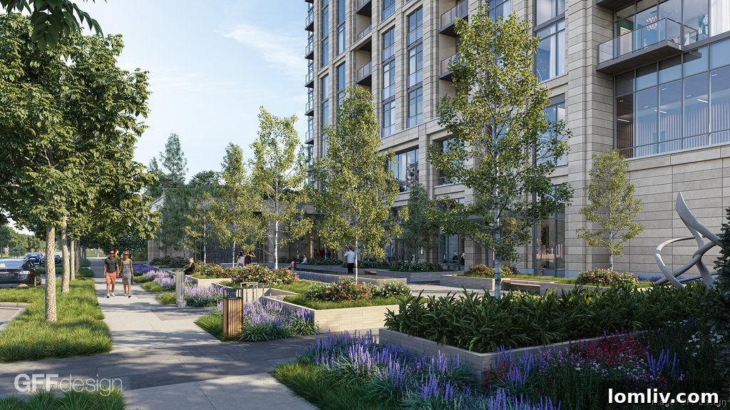 Rendering of 28-story high-rise replacing condo complex in Dallas Oak Lawn