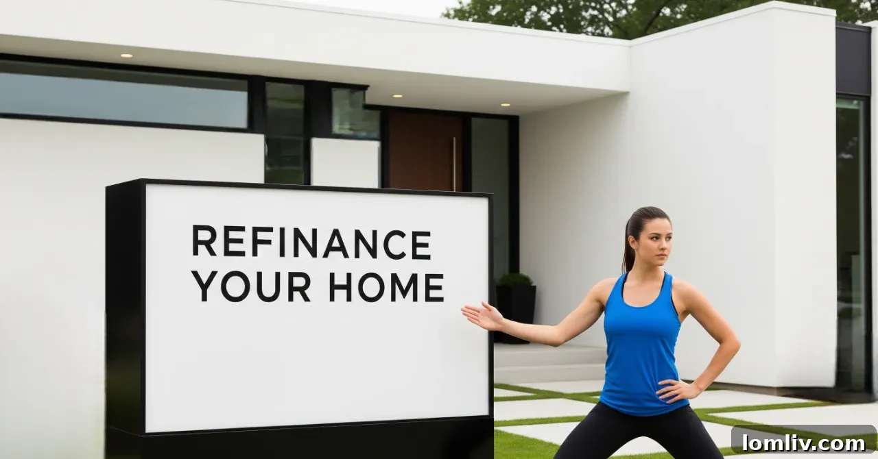 A house with a 'for sale' sign and a family walking in front, symbolizing homeownership and financial decisions.