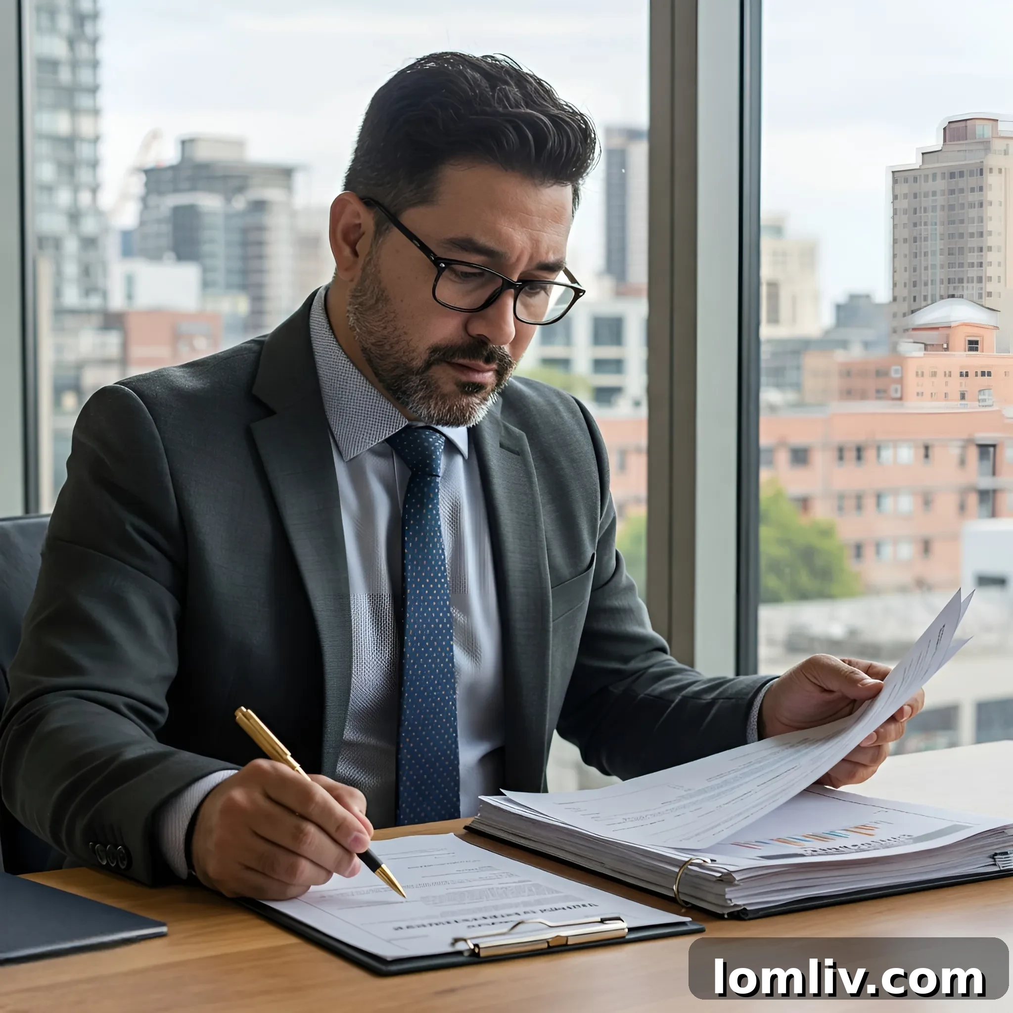 Florida's Fierce Rental Market: Property Management Mistakes That Cost You 2 A property manager carefully reviewing tenant screening documents.