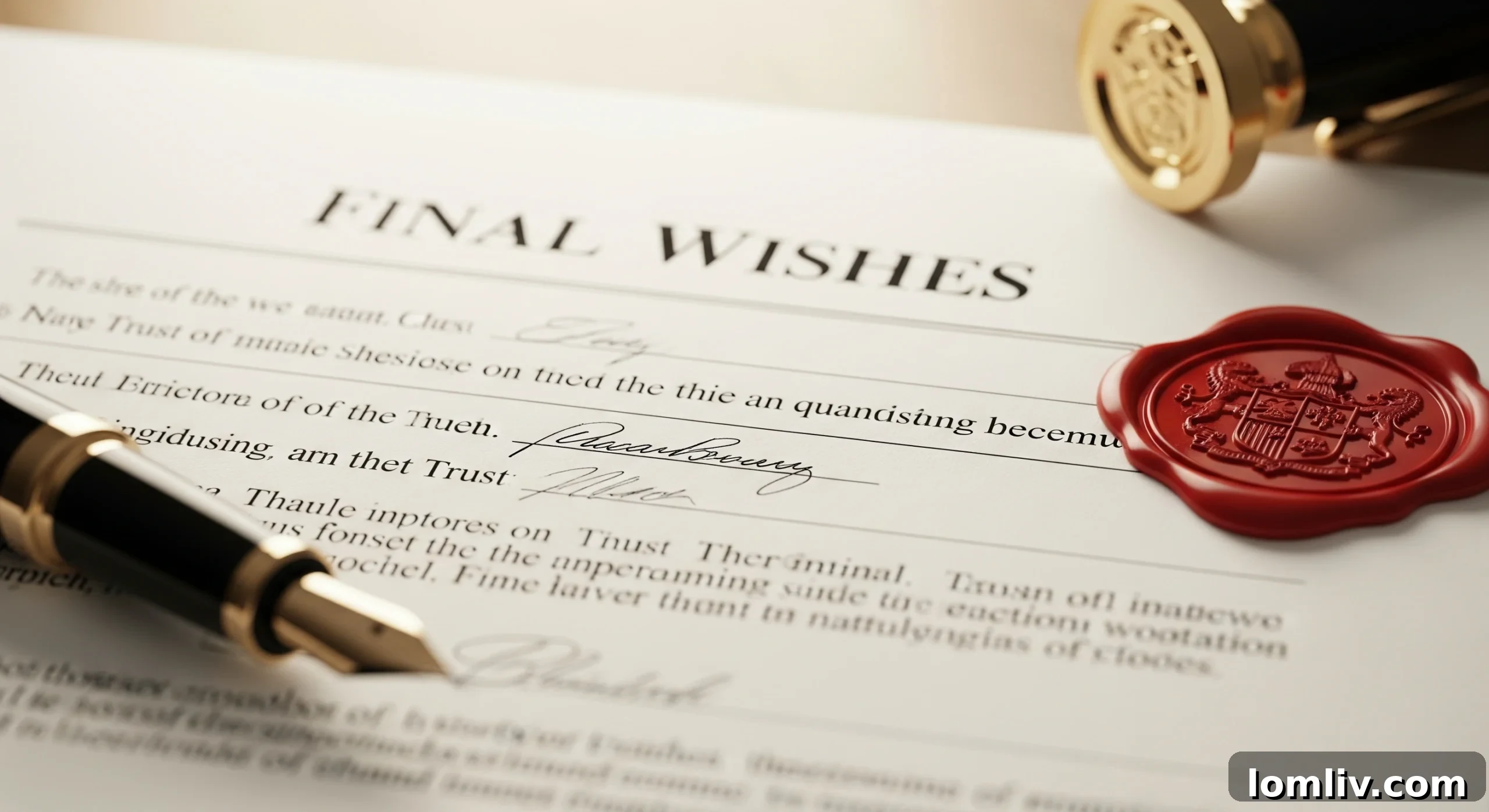 Hand holding a pen, symbolizing a will or trust being signed