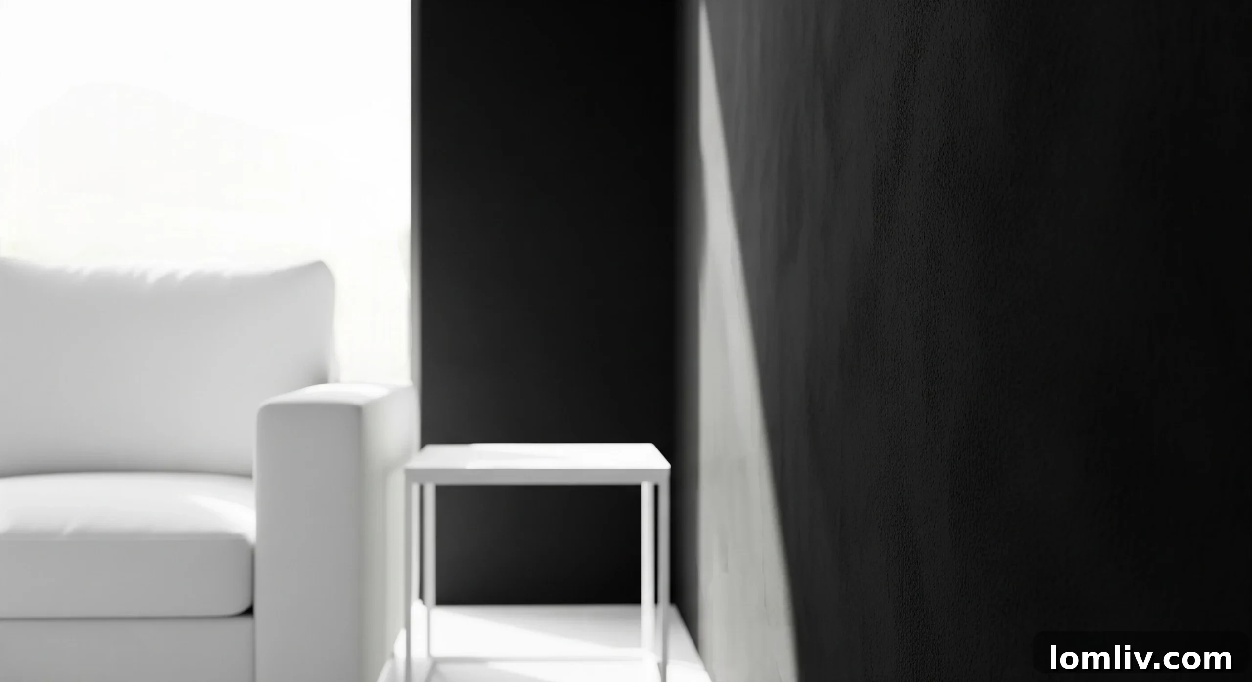 Contemporary bedroom with black peel and stick accent wall and minimalist decor